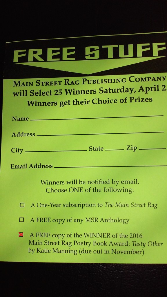 MSR Raffle Entry at AWP16 - Marked